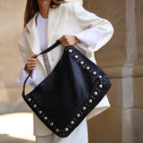 DEPECHE Shopper med nitter Shopper 099 Black (Nero)