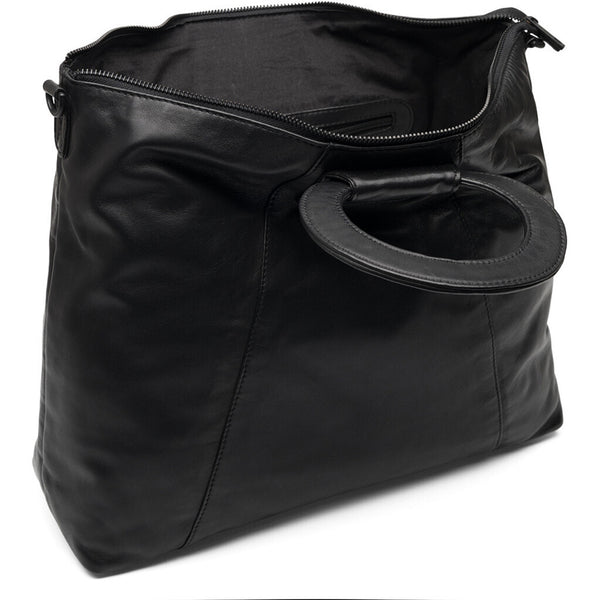 DEPECHE Shopper taske med stilfuldt læderhåndtag Shopper 099 Black (Nero)