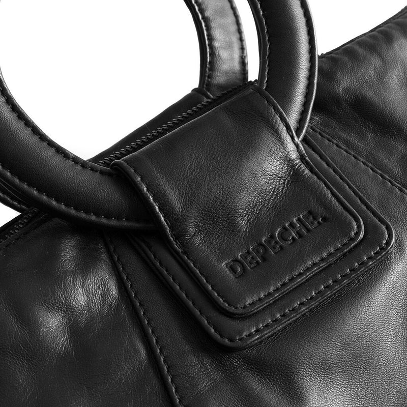 DEPECHE Shopper taske med stilfuldt læderhåndtag Shopper 099 Black (Nero)