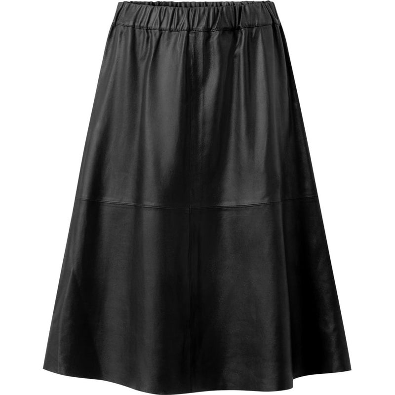 Depeche leather wear Skind nederdel i blødt skind Skirts 099 Black (Nero)