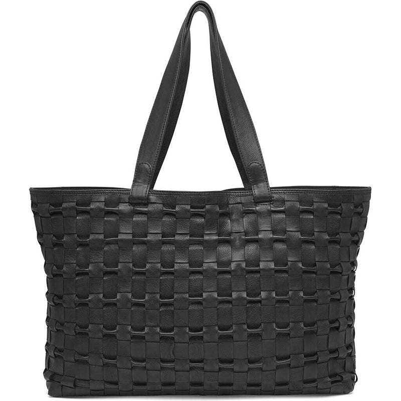 DEPECHE Skind shopper med det fineste håndflet Shopper 099 Black (Nero)