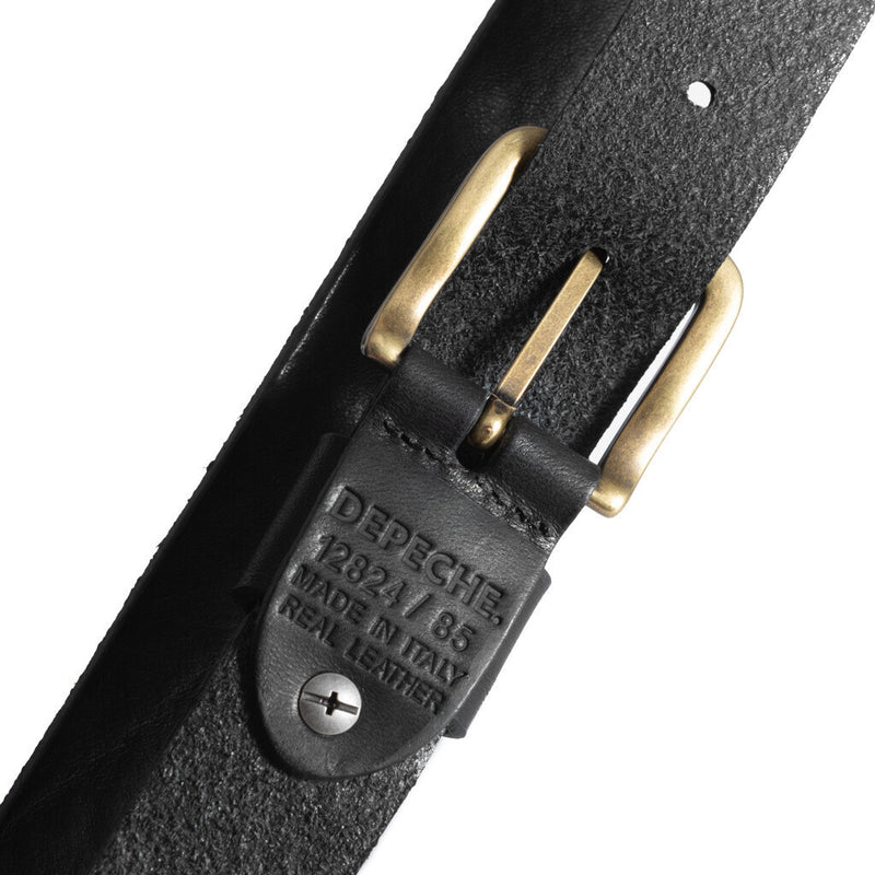 DEPECHE Tidsløs jeans bælte i lækker skindkvalitet Belts 154 Black/Brass