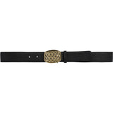 DEPECHE Skindbælte med fletspænde Belts 154 Black/Brass