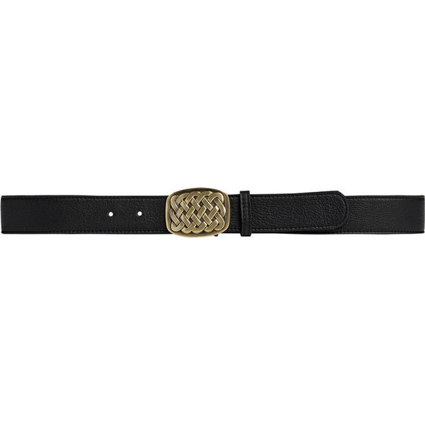 DEPECHE Skindbælte med fletspænde Belts 154 Black/Brass