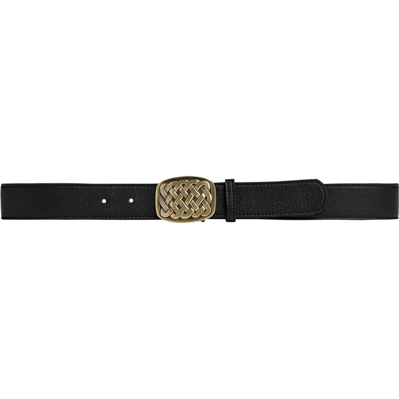 DEPECHE Skindbælte med fletspænde Belts 154 Black/Brass