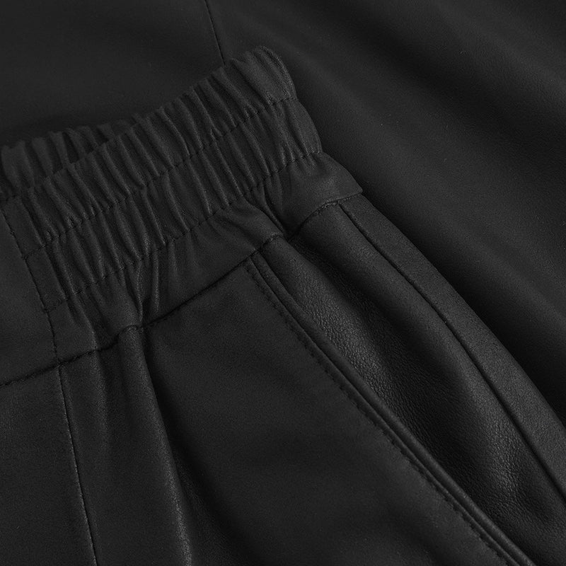 Depeche leather wear Skindbukser med smuk detalje (HW) Pants 099 Black (Nero)