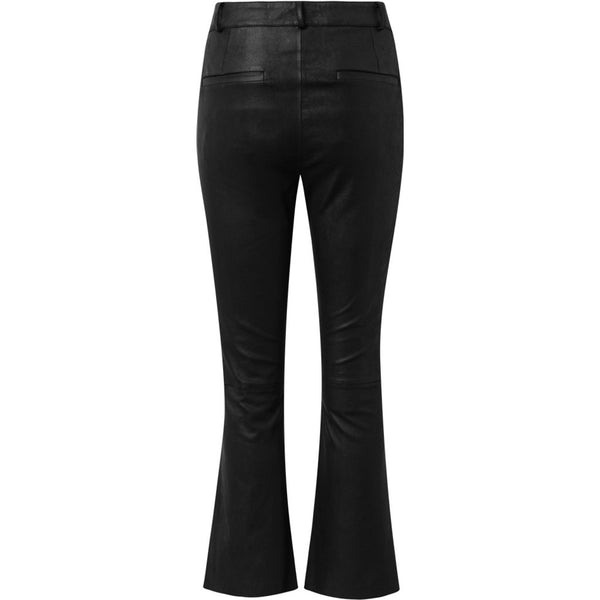 Depeche leather wear Skindbukser med stræk og flare effekt Pants 099 Black (Nero)