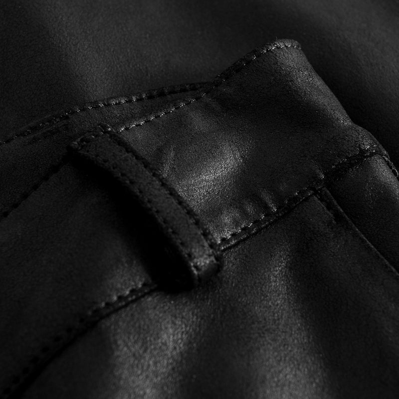 Depeche leather wear Skindbukser med stræk og flare effekt Pants 099 Black (Nero)