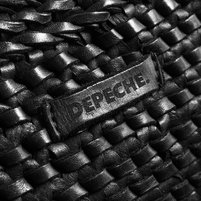 DEPECHE Skuldertaske dekoreret med flet Shoulderbag / Handbag 099 Black (Nero)