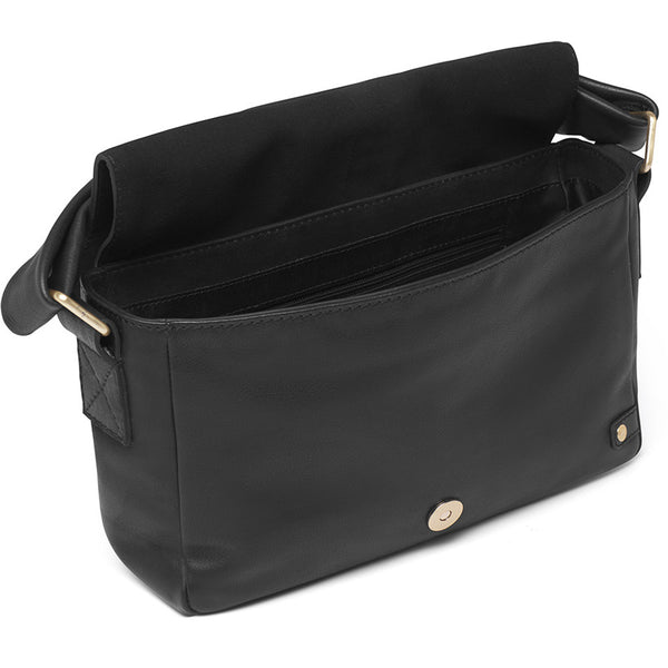 DEPECHE Skuldertaske / håndtaske med guldfarvet spænde Shoulderbag / Handbag 099 Black (Nero)