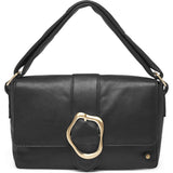 DEPECHE Skuldertaske / håndtaske med guldfarvet spænde Shoulderbag / Handbag 099 Black (Nero)