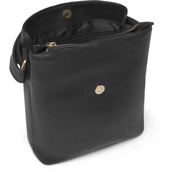 DEPECHE Skuldertaske/ håndtaske med guldfarvet spænde Shoulderbag / Handbag 099 Black (Nero)