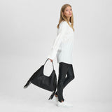DEPECHE Skuldertaske med frynser Shoulderbag / Handbag 099 Black (Nero)