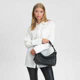 DEPECHE Skuldertaske med leopard foer Shoulderbag / Handbag 099 Black (Nero)