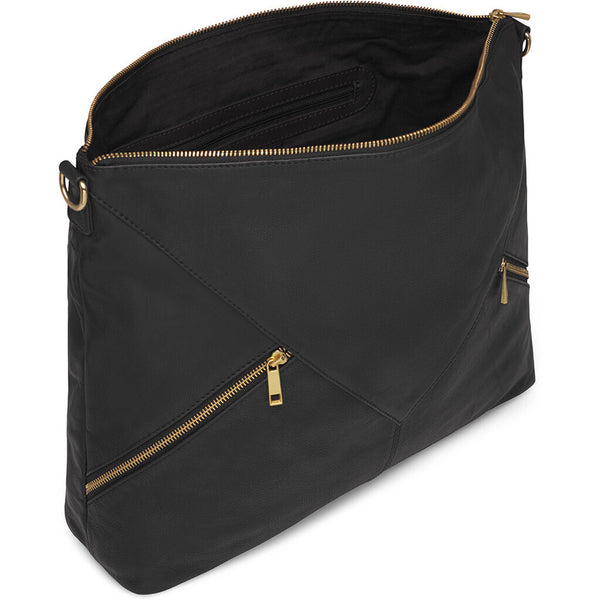 DEPECHE Skuldertaske med lynlåsdetaljer Shoulderbag / Handbag 099 Black (Nero)