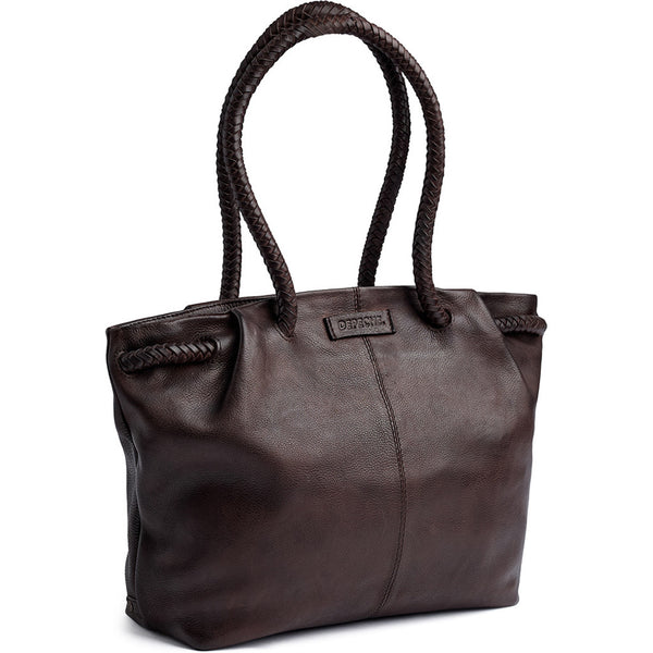 DEPECHE Skuldertaske med smuk fletrem Shoulderbag / Handbag 161 Dark brown