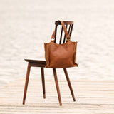 DEPECHE Skuldertaske med smukke gyldne nitter Shoulderbag / Handbag 005 Vintage cognac