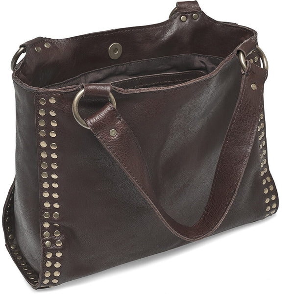 DEPECHE Skuldertaske med smukke gyldne nitter Shoulderbag / Handbag 248 Vintage Brown