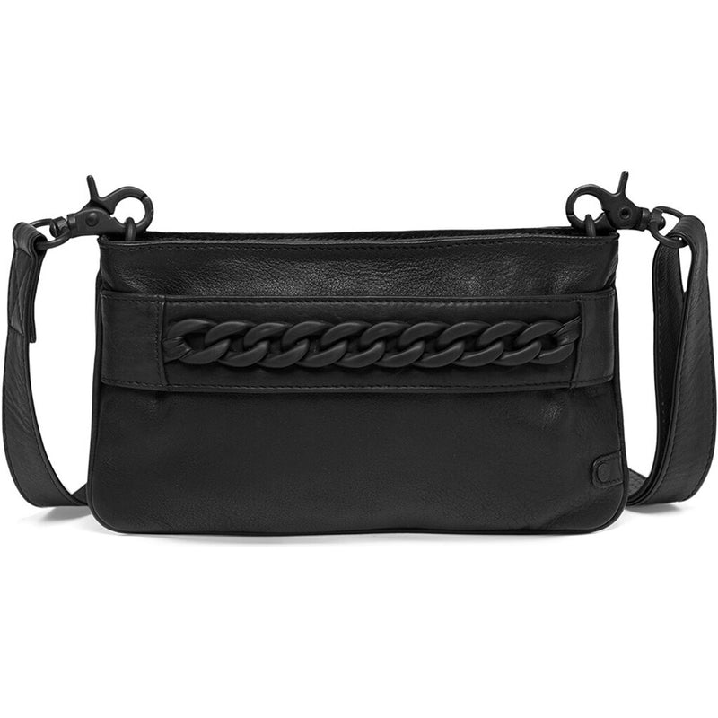 DEPECHE Small bag/ Clutch i skind dekoreret med metalkæde Small bag / Clutch 226 Black / Black