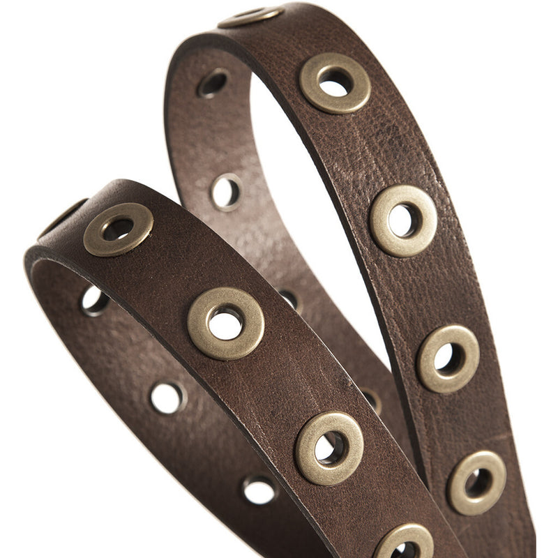 DEPECHE Smalt bælte med cool detaljer Belts 179 Brown/Brass