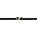 DEPECHE Smalt klassisk skindbælte Belts 154 Black/Brass