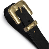 DEPECHE Smalt ruskindsbælte Belt 154 Black/Brass