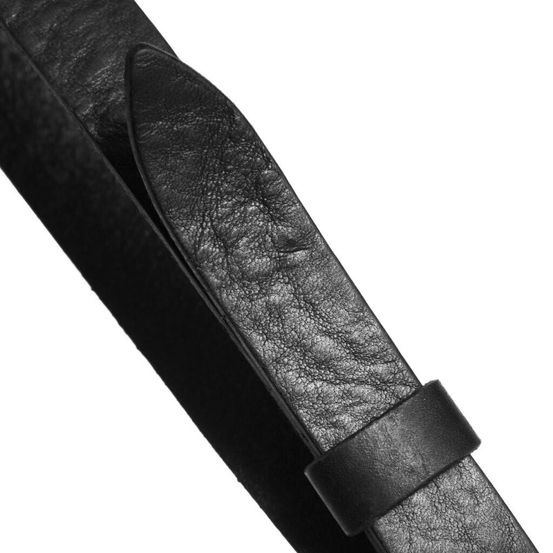 DEPECHE Smalt skindbælte med dekorativt og smukt spænde Belts 099 Black (Nero)