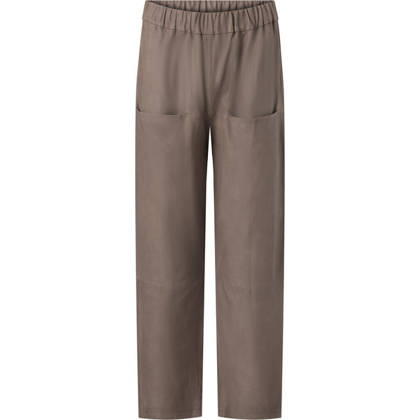 Depeche leather wear Smarte 7/8 dels baggy læderbukser med frontlommer Pants 007 Mud