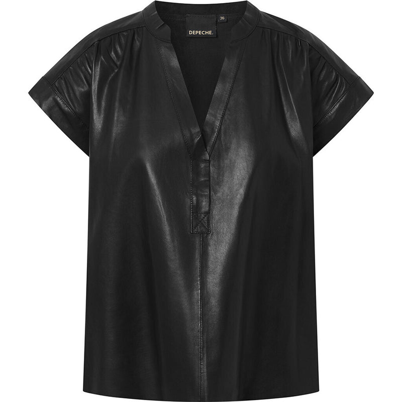 Depeche leather wear Smuk Mary skindtop Tops 099 Black (Nero)