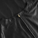 Depeche leather wear Smuk Raja knælang skindkjole Dresses 099 Black (Nero)