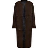 Depeche leather wear Smuk Zita 2 i 1 skindjakke Jacket 333 Dusty Brown/ Black combi
