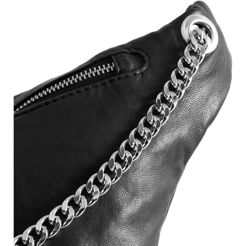 DEPECHE Smuk læder bumbag med kæde detalje Bumbag 099 Black (Nero)