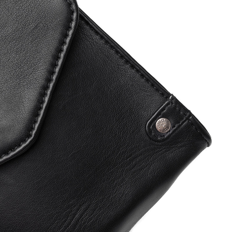 DEPECHE Smuk læder mobiltaske med kæderem Mobilebag 099 Black (Nero)