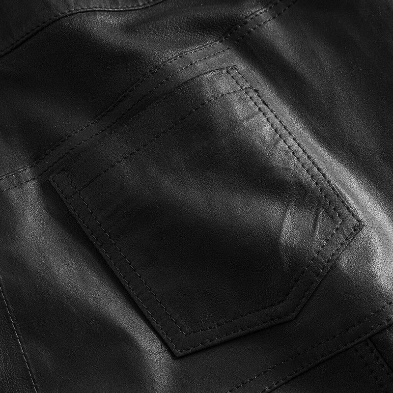 Depeche leather wear Smuk maxi Rava skjorte/kjole i blødt skind Dresses 099 Black (Nero)