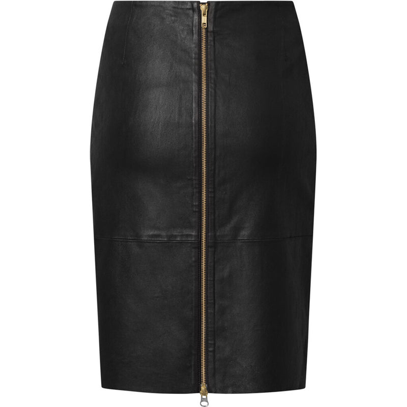 Depeche leather wear Smuk musthave lædernederdel med stræk Skirts 099 Black (Nero)