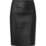 Depeche leather wear Smuk musthave lædernederdel med stræk Skirts 099 Black (Nero)