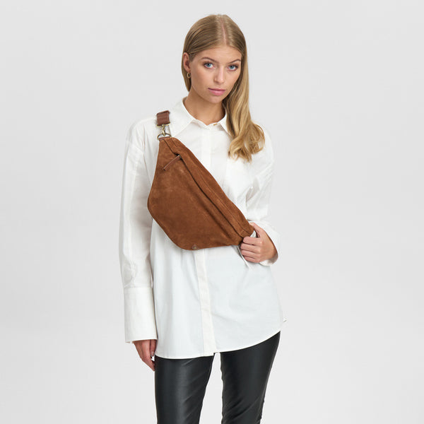 DEPECHE Smuk ruskindsbumbag Bumbag 014 Cognac