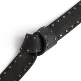 DEPECHE Smukt læderbælte med fine detaljer Belt 154 Black/Brass