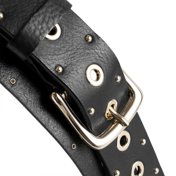 DEPECHE Smukt læderbælte med fine detaljer Belts 097 Gold