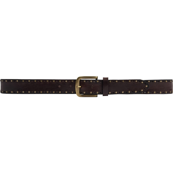 DEPECHE Smukt læderbælte med fine detaljer Belts 161 Dark brown