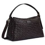 DEPECHE Sofya crossover i håndflettet kalveskind Cross over 161 Dark brown