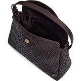 DEPECHE Sofya crossover i håndflettet kalveskind Cross over 161 Dark brown