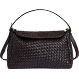 DEPECHE Sofya crossover i håndflettet kalveskind Cross over 161 Dark brown