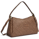 DEPECHE Sofya crossover i håndflettet kalveskind Cross over 250 Dark Taupe