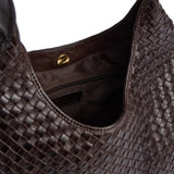 DEPECHE Sofya skuldertaske i håndflettet skind Shoulderbag / Handbag 161 Dark brown