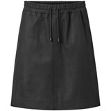 Depeche leather wear Sporty lædernederdel Skirts 099 Black (Nero)