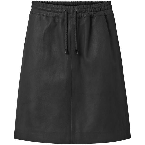 Depeche leather wear Sporty lædernederdel Skirts 099 Black (Nero)