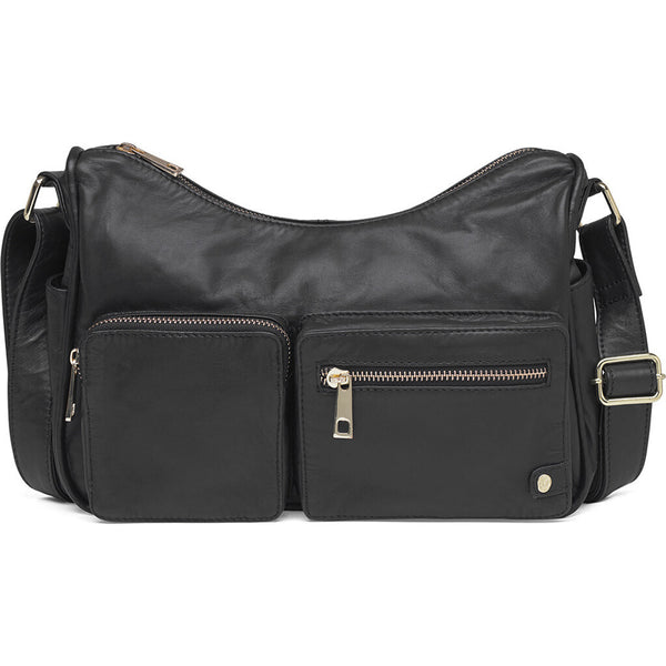 DEPECHE Stilfuld skuldertaske i blød skindkvalitet Shoulderbag / Handbag 190 Black / Gold