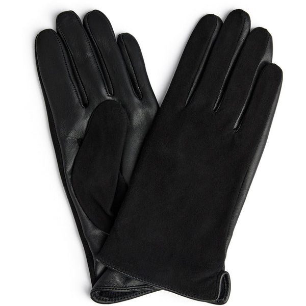 DEPECHE Stilfulde handsker i blandet skind og ruskind Gloves 226 Black / Black