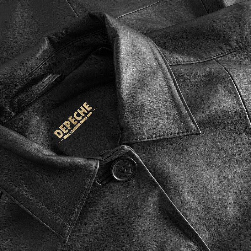 Depeche leather wear Stilren Nadia knælang skindjakke Jackets 099 Black (Nero)